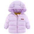 thumbnail image 2 of Hicidod Baby Winter Down Coats Cute Bear Ears Hooded Long Sleeve Puffer Jackets Light Solid Color Padded Infant Warm Outerwear, 2 of 3