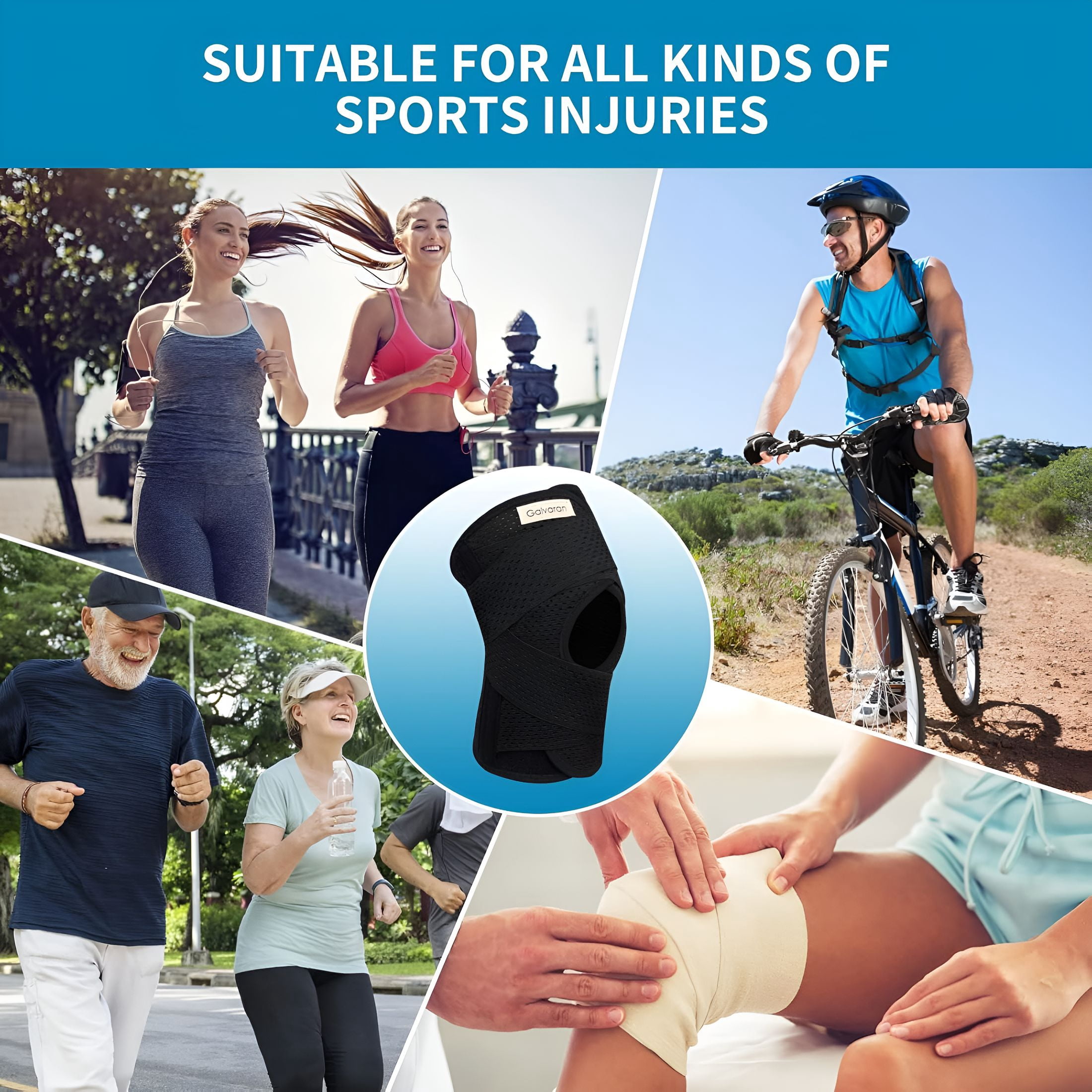 BESTSKY Knee Brace with Side Stabilizers for Meniscal Tear Knee Pain Acl Mcl Arthritis Injuries Recovery,Breathable Adjustable Knee Support for Men And Women