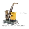thumbnail image 2 of MLINS 1PC Vintage Makeup Brush Pot Saxophone Design Makeup Brush Holder Personality Penholder Creative Birthday Gift Stylish Cosmetic Brush Case for Schoolroom Office Decor Gold, 2 of 8
