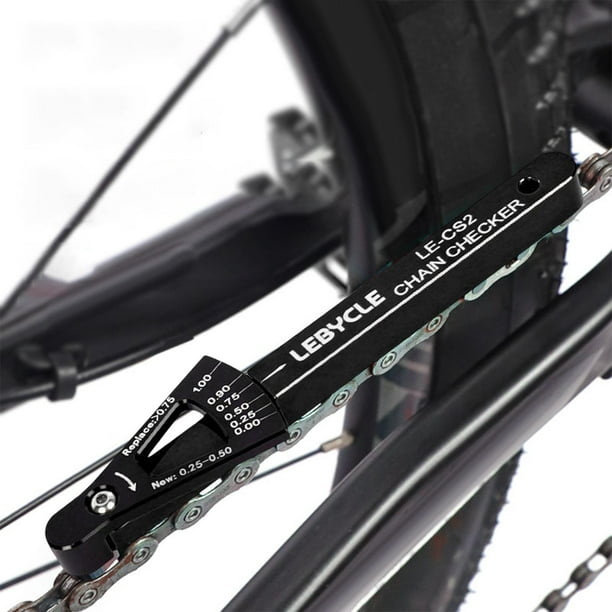 MTB Bike Chain Checker Indicador de de Regla de medición Aleación de aluminio para Negro shamjiam Comprobador de desgaste de cadena de bicicleta