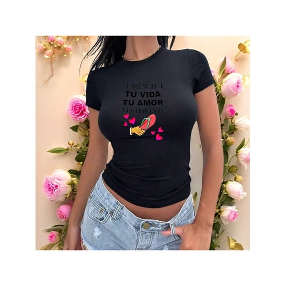 Playera Blusa De a ti que me diste tu vida tu amor y tus chanclazos para el dia de la madres Color Negro Talla Grande Marca Emil SaEs