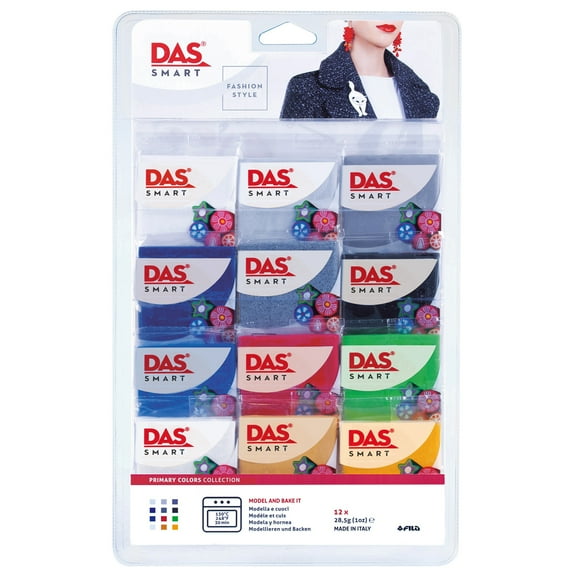 DAS Smart Clay Set, Primary Set, Set of 12 (1 oz.) Packs