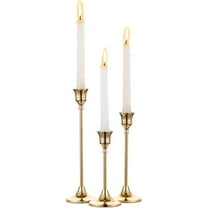 Candlestick Holders Taper Candle Holders Set of 3 Candle Stick Holders Set Brass Gold Candlestick Holder Set Vintage Modern Decorative Centerpiece for Table Mantel Wedding Housewarming Gif