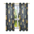 thumbnail image 7 of Yayeee Window Curtains Light Filtering 63"x42" Grommet Panel Pair Home Living Room Decor, Orange Fireflies Pattern, 7 of 7