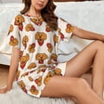 thumbnail image 6 of Womens Pajama Sets With Pocket, Cute Dog happy Puppy Lounge Sets Short Sleeve Sleepwear PJ Sets for Women, 6 of 6