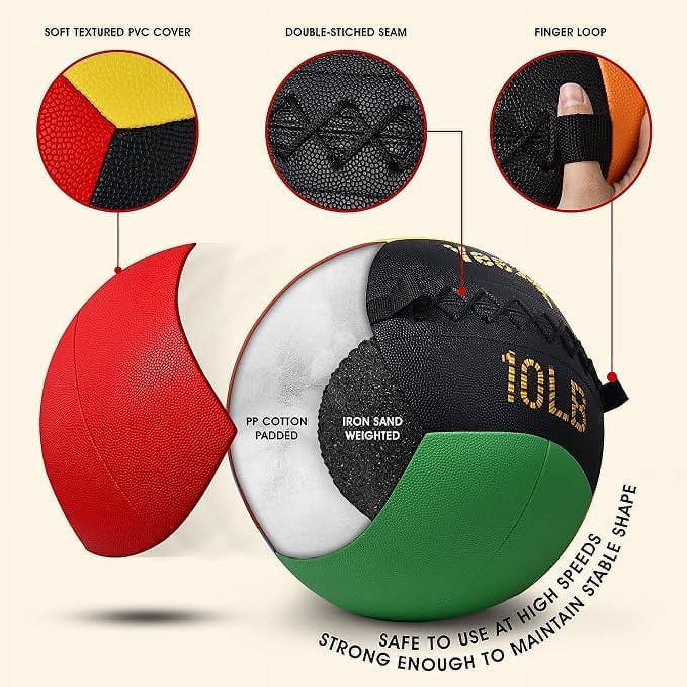 Yes4All Wall Ball, Wall Balls for Exercise, Weighted Ball, Medicine Ball and Full Body Dynamic Exercises, 6lbs - 30lbs