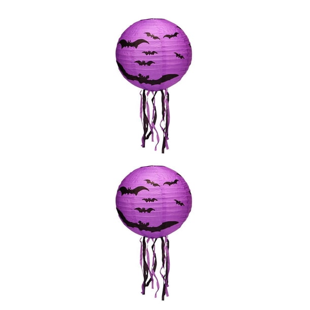 Toystoory Jaula de calabaza de Halloween Diy con linterna de papel de luz fantasma Pantalla de papel de boda Lámparas colgantes de Navidad Diy Linternas Type1 NO1 Toystoory CBP095566