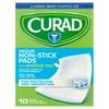 Curad Non-Stick Pads with Adhesive Tabs, 3" x 4", 10 Count