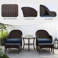 thumbnail image 3 of MeetLeisure 5-Piece Wicker Patio Furniture Set, PE Rattan Outdoor Chairs with Ottomans, Patio Chairs with Cushions, Navy, 3 of 12