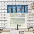 thumbnail image 2 of Starfish Seashells Window Valance, Ocean Nautical Rustic Retro Blue Wooden Board Starfish Fishing Net Blackout Valance Curtain for Living Room Kitchen Cafe, 54x18in, 2 of 5