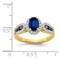 thumbnail image 3 of 14K Yellow Gold Ring Band Gemstone Sapphire Oval Blue Round Diamond, Size 9, 3 of 3