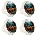 thumbnail image 2 of 4 Pcs Jungle Elk Knobs for Kitchen Cabinet Cupboard Dresser Bookcase Drawer Pulls Handles Round Home Decor, 2 of 8