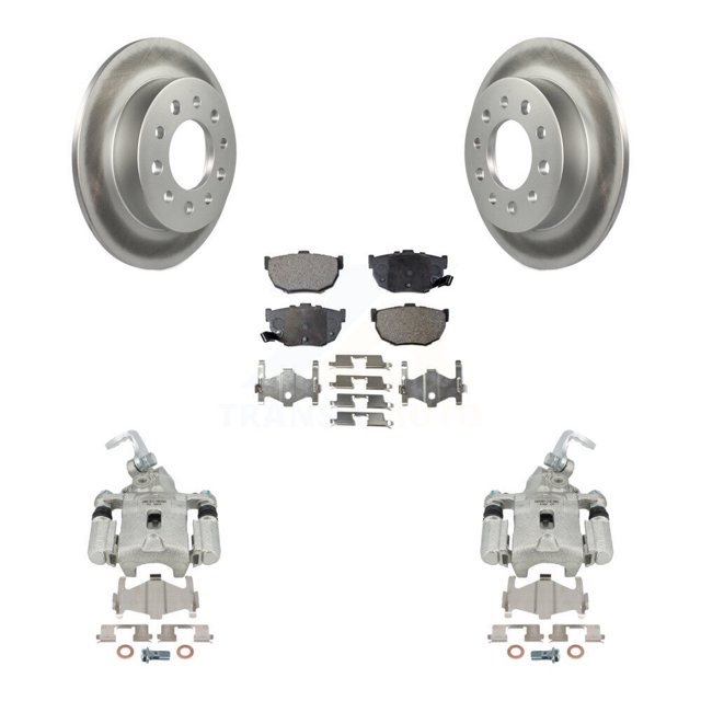 Transit Auto Rear Disc Brake Caliper Coated Rotors and Semi-Metallic Pads Kit for Car Hyundai Tiburon KCG-100194P