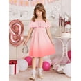 thumbnail image 2 of Arshiner Girls Summer Floral Ruffle Sundress Cold Shoulder Casual Holiday Dresses, 2 of 6