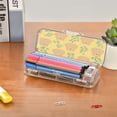 thumbnail image 7 of Plastic Pencil Box Large Capacity Pencil Boxes Clear Boxes with Snap-Tight Lid Stylish Office Supplies Storage Organizer Box Capybara and Green Leaves, 7 of 7