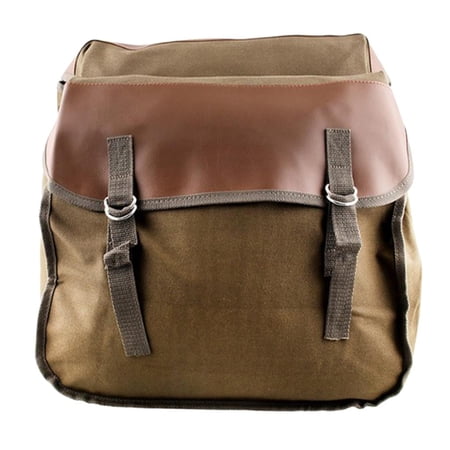Travel Saddlebag Double Strapped Flap Heavy-Duty Adjustable Straps Panniers - Brown