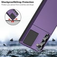 thumbnail image 6 of for Samsung Galaxy S23 Case Wallet Credit Card Holder ID Slot Sliding Door Hidden Pocket Men Women Anti-Scratch Dual Layer Hybrid Bumper Armor Protective Shell Back Cover 6.1" GreyPurple, 6 of 7