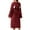 Wine, variant on Lightweight Robe plus Size Women's Double Pocket 3d Ear Hooded Flannel Bathrobe Soft Womens Robes with Hood Knee Khaki, XXL