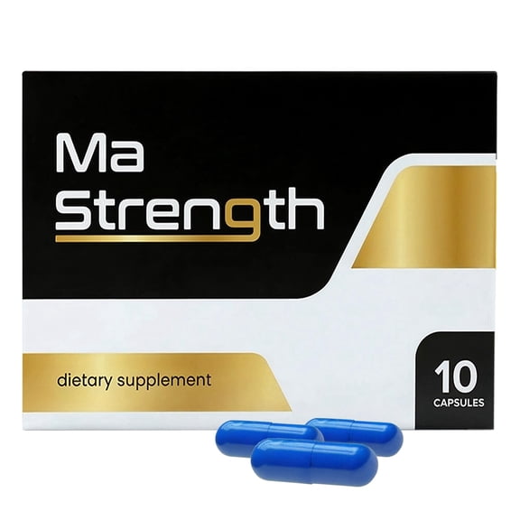MaStrength Botanical Supplement Capsules for Men with Horny Goat Weed, Tongkat Ali, Panax Ginseng & Maca Root, Travel Pack, 10 Capsules