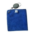 thumbnail image 3 of Toalla de pelota de golf con clip, paño de limpieza para accesorios de golf en forma cuadrada azul, 3 of 9