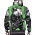 thumbnail image 7 of Rateoe Rock Guitar Guinea Pig Pattern Mens Hoodie, Pullover Hooded Sweatshirt, Kangaroo Pocket Hoodie Ideal for Daily Wear, Travel and Home-Medium, 7 of 7