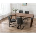 thumbnail image 3 of Guyou Modern Dining Chair Set of 2, Faux Leather Upholstered Side Chair with High Back and Metal Frame for Living Room Dining Room, Charcoal, 3 of 14