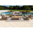 thumbnail image 3 of Laguna 4-Piece Teak Wood Outdoor Patio Conversation Sofa Set W/3-Seat Sofa, Two Armchairs, and Coffee Table, 3 of 6