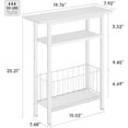 thumbnail image 3 of Narrow Side Table, Skinny Side Table for Couch, 3-Tier Small End Table for Small Spaces, Bed Side Tables with Storage, 25.2" Tall Slim Nightstand Bedside table for Living Room, Bedroom, White, 3 of 14
