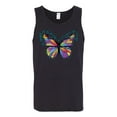 thumbnail image 2 of Wild Bobby, Colorful Butterfly Oh Butterfly On Whispering Wings Animal Lover Mens Graphic Tank Top, Black, Medium, 2 of 3