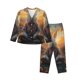thumbnail image 1 of Balery Flower Meditating Rabbit Conjunto de Pijama con Estampado para Mujer, Conjunto de Dos Piezas con Manga Larga, Ropa de Dormir Suave con Bolsillos, Pijamas Cómodos-Large, 1 of 7