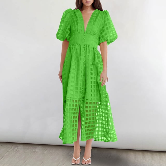 Ensembles zanvins pour Femmes 2024 Robe à Manches Lanterne Décontractée de Fête pour Femmes