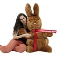 thumbnail image 4 of Personalized Giant Stuffed Brown Bunny 42 Inch Soft American Made Plush Rabbit Made in USA America, 4 of 5