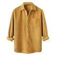 thumbnail image 4 of Fesfesfes Blouse Shirt for Men New Casual Corduroy Long Sleeve Lapel Shirt Casual Loose Comfortable Youth Sale Items, 4 of 5