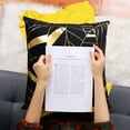 thumbnail image 3 of REGALWOVEN Gold Stamping Decorative Throw Pillowcase 18"x18" Square Cushion Cover, #10, 3 of 7