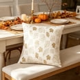 thumbnail image 4 of WDOBM 18x18 Inch White Fall Puffy Throw Pillow With Insert - Gold Maple Leaf Print Fuzzy Cushion - Autumn Winter Decor For Sofa Couch Bedroom Home, 4 of 6