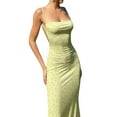 thumbnail image 2 of SAYOO Women's Sling Long Dress Floral Low Cut Backless Sleeveless Back Bandage Casual Dress, 2 of 7