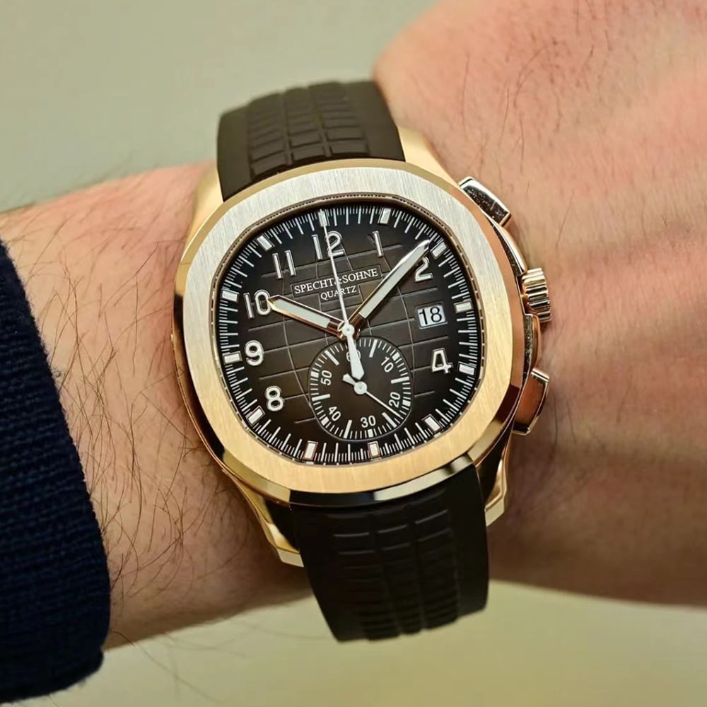 Specht & Sohne Sports Watches For Men Orange Top Brand Luxury Rubber Wrist Watch Fashion Chronograph Wristwatch Relogio Masculino