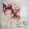 thumbnail image 4 of Red Flowers Shower Curtain Set, Waterproof Shower Curtains for Bathroom, Vintage Chinese Painting Plum Branches Washable Fabric Cloth Bath Curtain for Bathtub Decoration with Hooks 72x78 Inches, 4 of 9