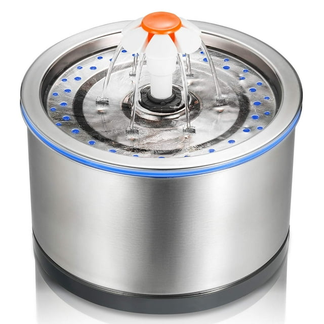 Fuente de agua Cat iPettie LED de acero inoxidable de 2,5 L