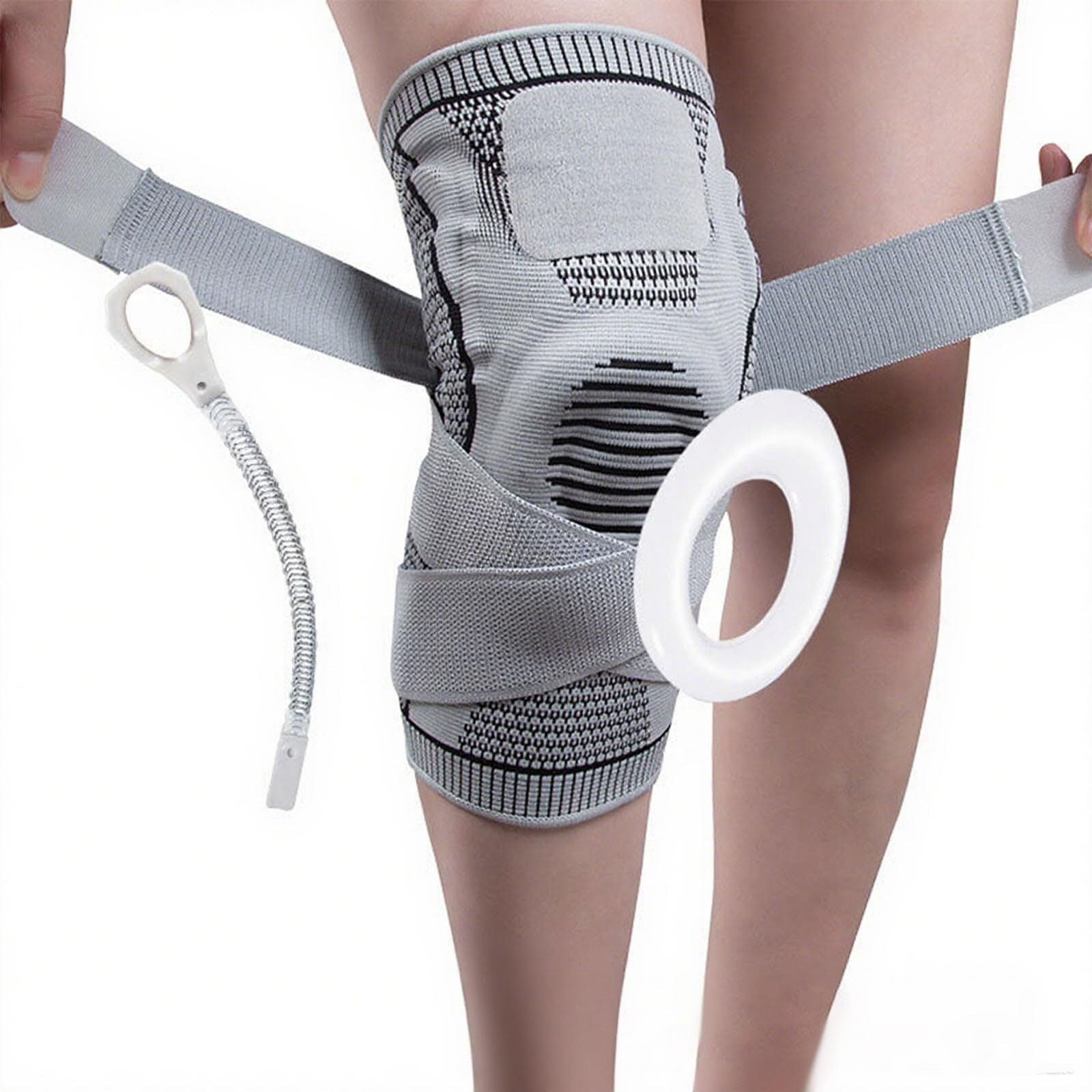 Motionmax Knee Pro - Protective Short-Style Strap-On Knee Sleeve Brace for Fitness, Running, Outdoor Sports & Meniscus Support (Knee Braces Generic)