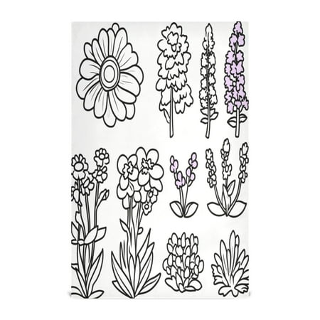 

Art Floral Illustrations Decorative Waffle Towel Kitchen Dishcloth 28x18in Multi-Use Tea Towel