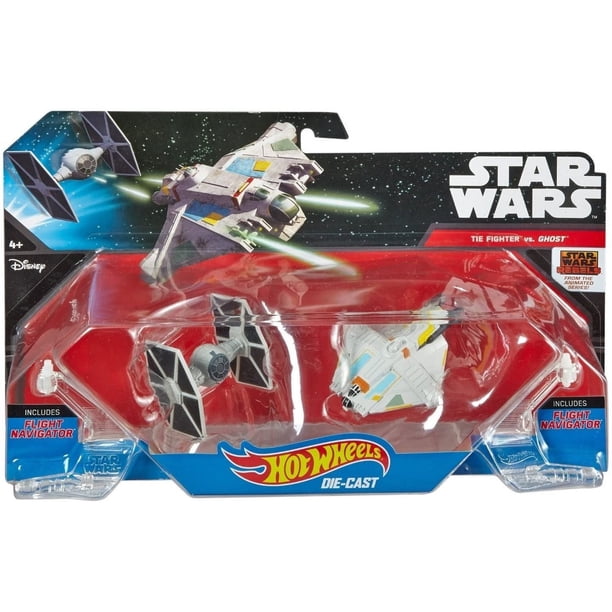 Hot Wheels Star Wars Rebels Ghost vs Tie Fighter Starships (Paquete de 2)