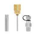 thumbnail image 1 of Adaptador de manómetro Roastove Brass 1/4 NPT hembra con funda de acero inoxidable, 1 of 6