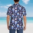 thumbnail image 3 of Lsque crystal cool Skull flower pattern Hawaiian Shirt for Men, Unisex Summer Beach Casual Short Sleeve Button Down Shirts-Large, 3 of 9