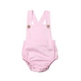 thumbnail image 1 of Sedceaty Baby One-pieces Cotton Romper Sleeveless Suspender Solid Stripe Jumpsuits with Button Brief Fashion Casual Outfits, 1 of 6