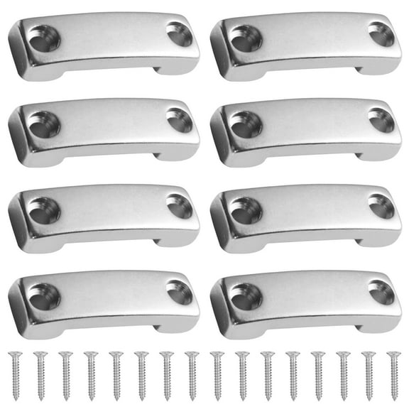 8 Pcs 316 Stainless Steel Marine Hardware, Boat Connector Bridge, Strap Clamp, Belt Hook Hinge Bridge with Screws, for 20mm and 25mm Webbing, Corrosion-Resistant, Quality, for Outdoor and Marine Use