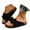 Black, variant on Women's Slide Sandals Dressy Summer Casual, Cute Bow Tie Knot On Top Strap, Comfy Slip On Cork Foot Bed, Summer Beach Slippers(Khaki,5.5)