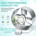 thumbnail image 4 of YIMING 15 Inch Duct Attic Exhaust Fan, 1600 CFM, 4 Amp, 1050 RPM, 4 of 7