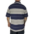 thumbnail image 2 of Mens Classic Old School Striped Midweight Pique Polo Shirt Street Casual Tshirt, 2 of 5