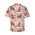 thumbnail image 4 of Cavapoo Dog Flower Men'S 3d Print Casual Button Down Shirts, Novelty Hawaiian Short Sleeves Xl, 4 of 7